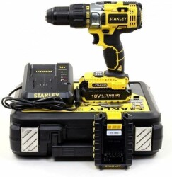 Stanley STDC18LHBK-TR 18Volt/2,0Ah Li-ion Çift Akülü Profesyonel Darbeli Matkap - 1